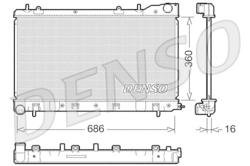 DENSO DRM36004 Kühler SUBARU FORESTER (SG) 2.0 X (2005 - )
