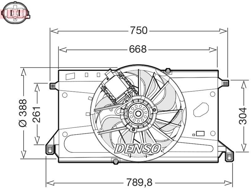 DENSO DER10011 Kühlerlüfter FORD FOCUS II (DA_, HCP, DP) 1.6 (04-12)