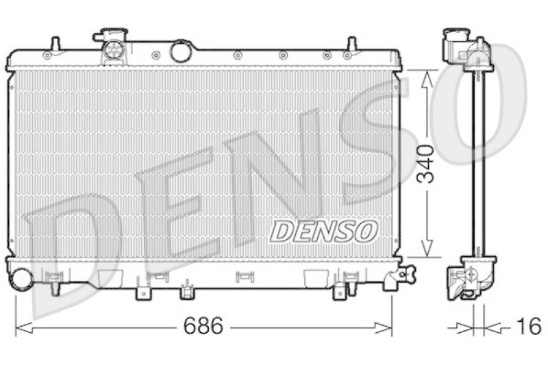 DENSO DRM36006 Kühler SUBARU IMPREZA Estate (GD, GG) 2.0 AWD (2000 - )