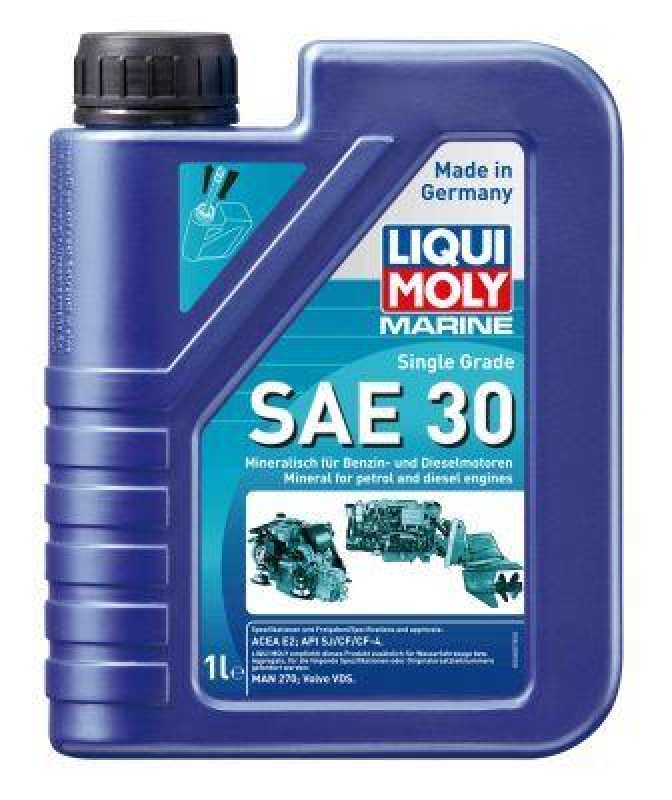 LIQUI MOLY 25065 Motoröl Marine Single Grade SAE 30 Kanister 1 L