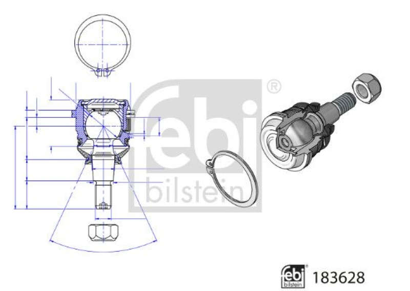 FEBI BILSTEIN 183628 Traggelenk für Querlenker für HYUNDAI