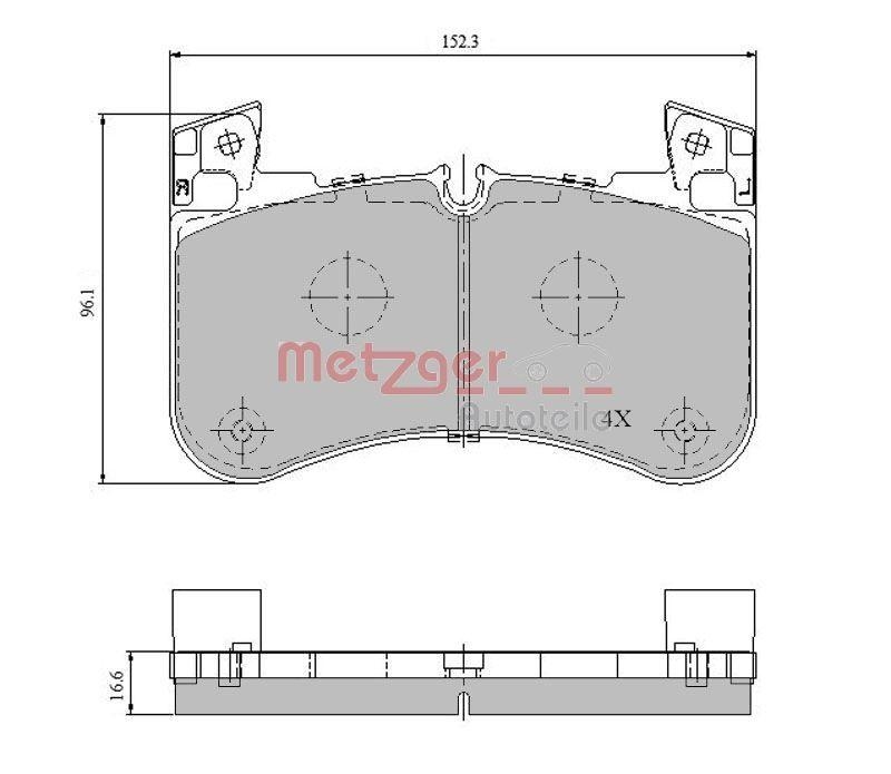 METZGER 1170947 Bremsbelagsatz, Scheibenbremse WVA 20 581