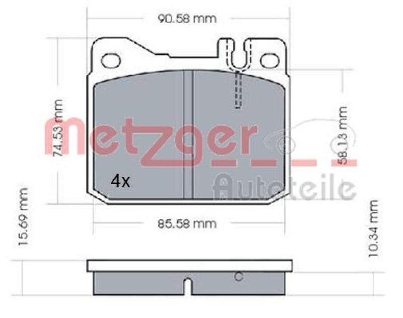 METZGER 1170244 Bremsbelagsatz, Scheibenbremse WVA 20 392