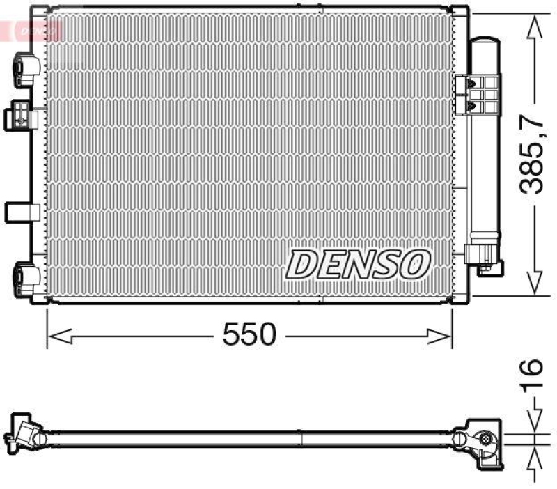 DENSO DCN10044 Kondensator A/C FORD GRAND C-MAX (DXA/CB7, DXA/CEU) (10-)