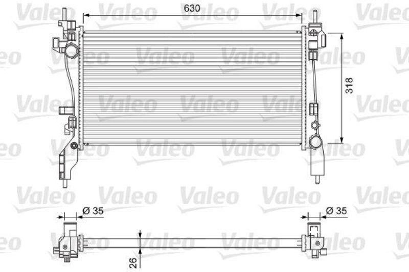 VALEO 701718 Motorkühler FIAT FIORINO (225)1.3 MJTD75