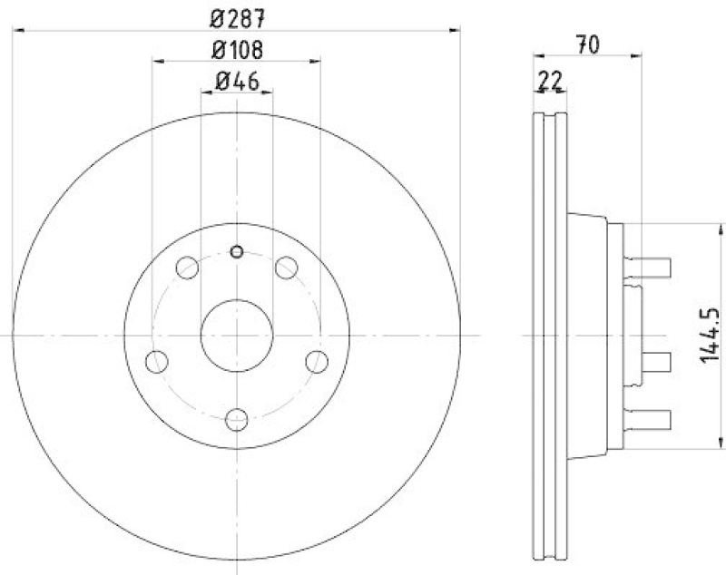 HELLA 8DD 355 100-871 Bremsscheibe 54013