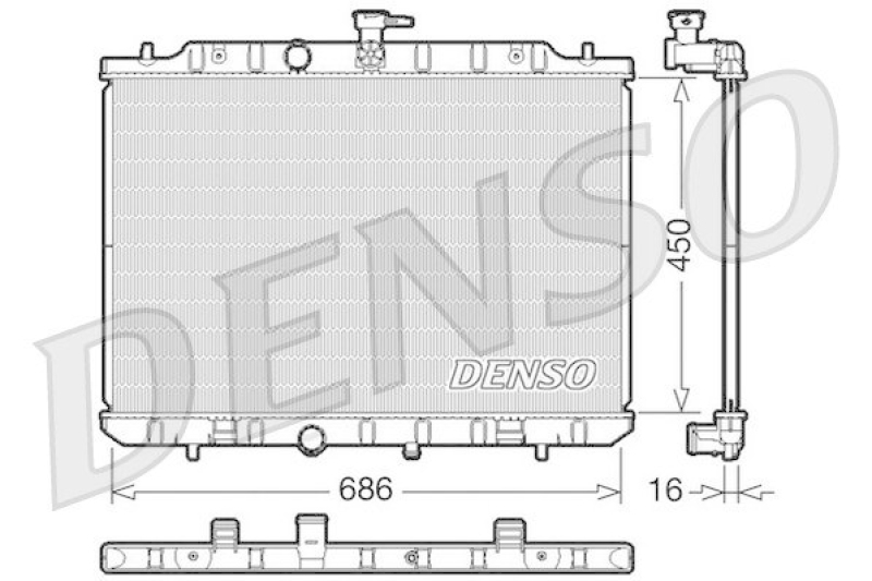 DENSO DRM46009 Kühler NISSAN X-TRAIL (T31) 2.0 (2007 - )