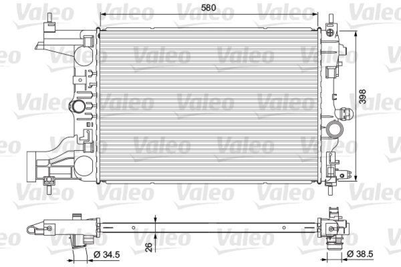 VALEO 701723 Motorkühler OPEL ASTRA J 1.4 I