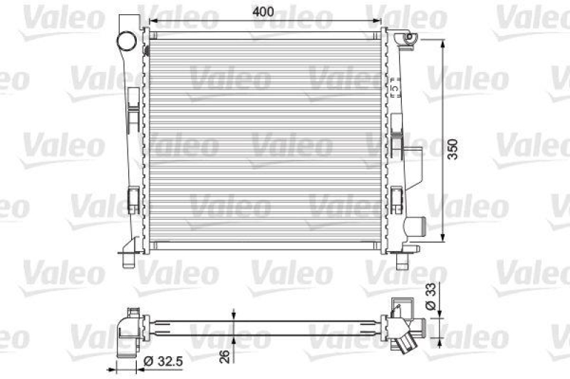 VALEO 701724 Motorkühler MERCEDES CLASSE A 1.4 I