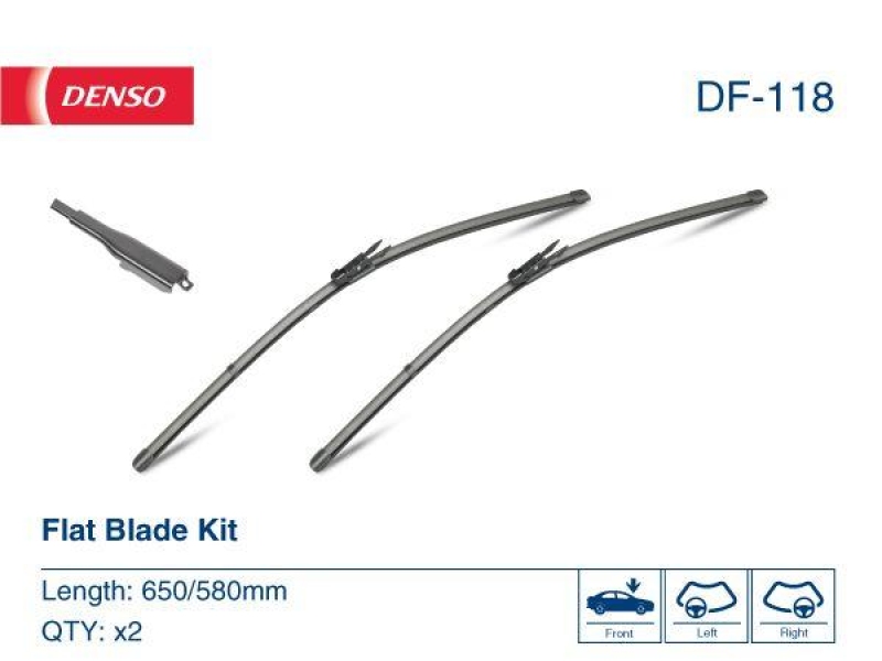 DENSO DF-118 Wischer Flat Blade Kit MERCEDES-BENZ A-CLASS (W169) (04-12)