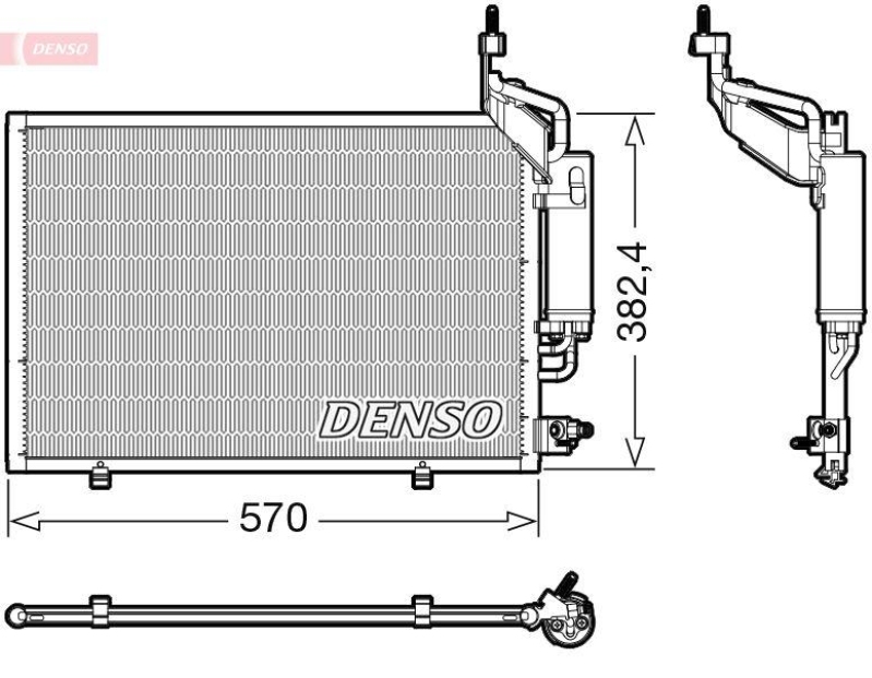 DENSO DCN10050 Kondensator A/C FORD FIESTA VI (CB1, CCN) 1.0 1.0 (01-)