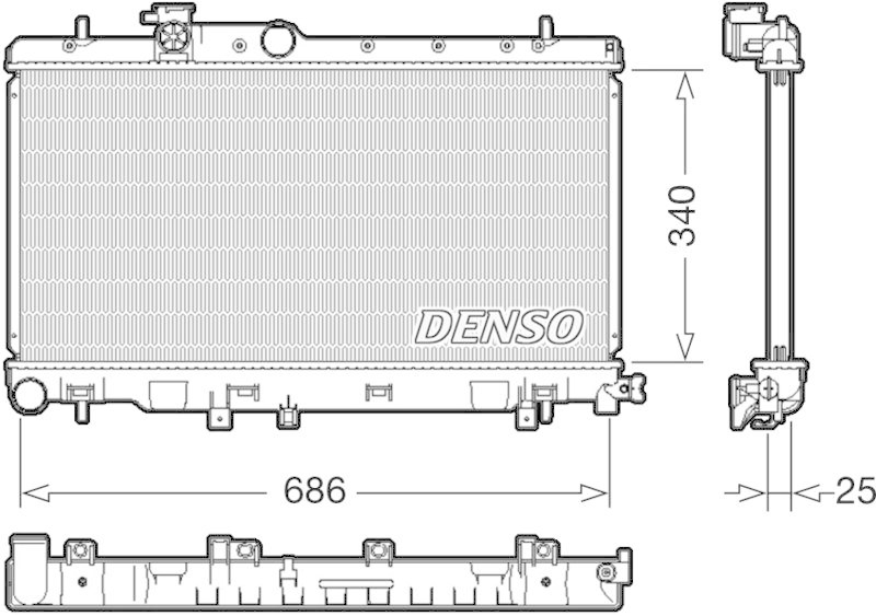 DENSO DRM36020 Kühler SUBARU IMPREZA Estate (GG) 2.0 WRX Turbo AWD 12/2002->