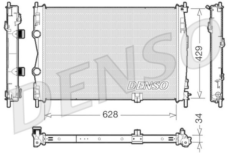 DENSO DRM46017 Kühler NISSAN QASHQAI / QASHQAI +2 (J10, JJ10) 2.0 dCi All-wheel Drive (2007 - )