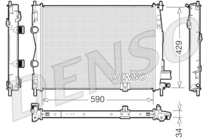 DENSO DRM46018 Kühler NISSAN QASHQAI / QASHQAI +2 (J10, JJ10) 1.5 dCi (2007 - )