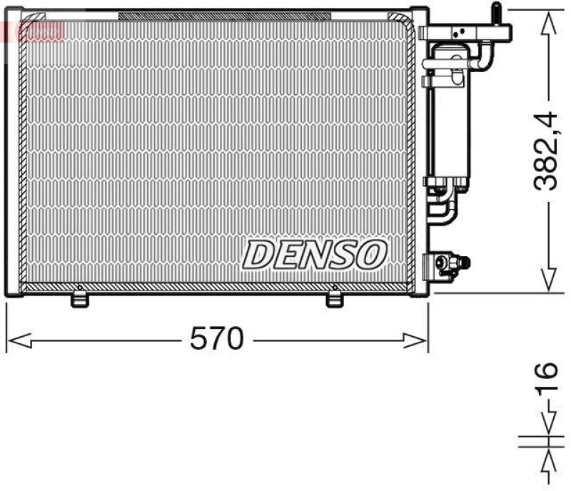 DENSO DCN10052 Kondensator A/C FORD KA (RU8) 1.2 (08-16)