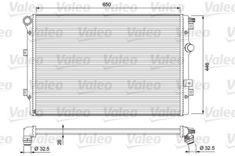 VALEO 701728 Motorkühler VOLKSWAGEN TIGUAN I 2.0 TDI