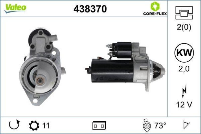 VALEO 438370 Starter - CORE-FLEX - Golf VI- Passa