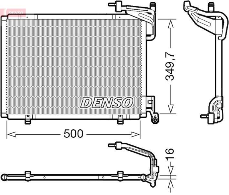 DENSO DCN10054 Kondensator A/C FORD FIESTA VI (CB1, CCN) 1.0 EcoBoost (13-)