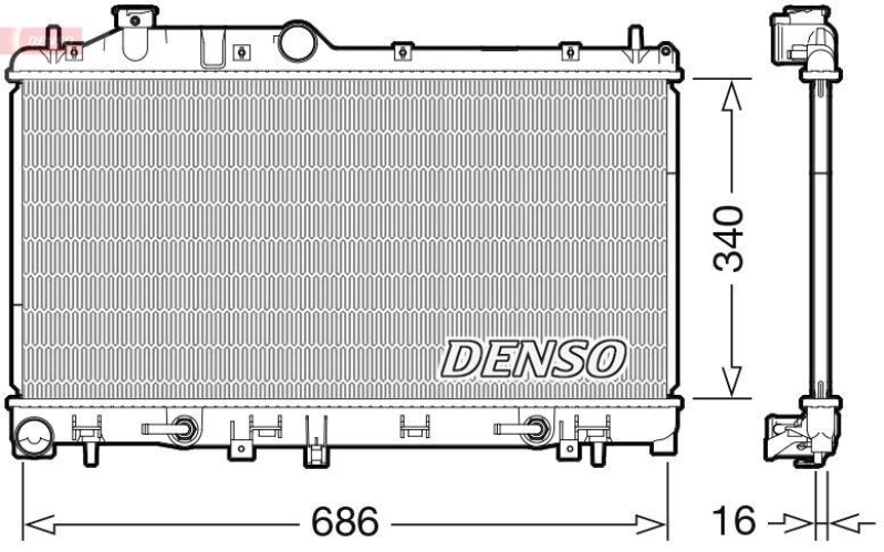 DENSO DRM36024 Kühler SUBARU IMPREZA Hatchback (GR, GH, G3) 2.5 WRX STI AWD (GRF) (10-13)