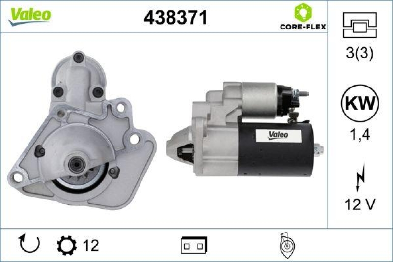 VALEO 438371 Starter - CORE-FLEX RENAULT-NISSAN