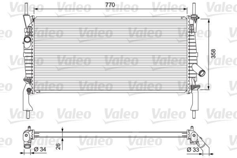 VALEO 701731 Motorkühler FORD TRANSIT 2.2 TDCI