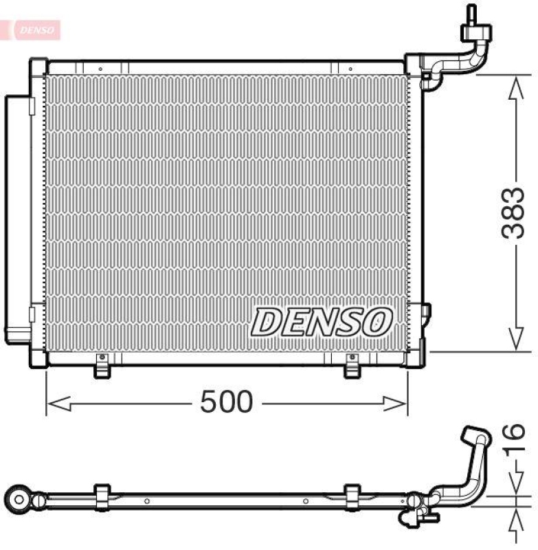 DENSO DCN10057 Kondensator A/C FORD ECOSPORT 1.0 EcoBoost (13-)