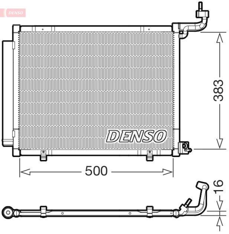 DENSO DCN10058 Kondensator A/C FORD FIESTA VII 1.1 Ti-VCT (17-)