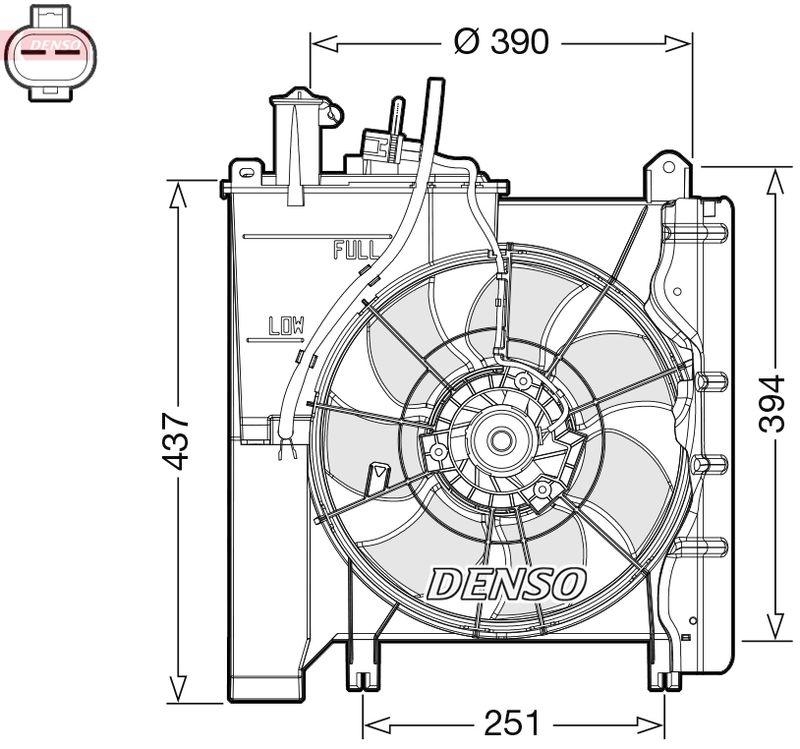 DENSO DER21023 Kühlerlüfter CITROËN C1 (PM_, PN_) 1.0 1.0 (00-14)