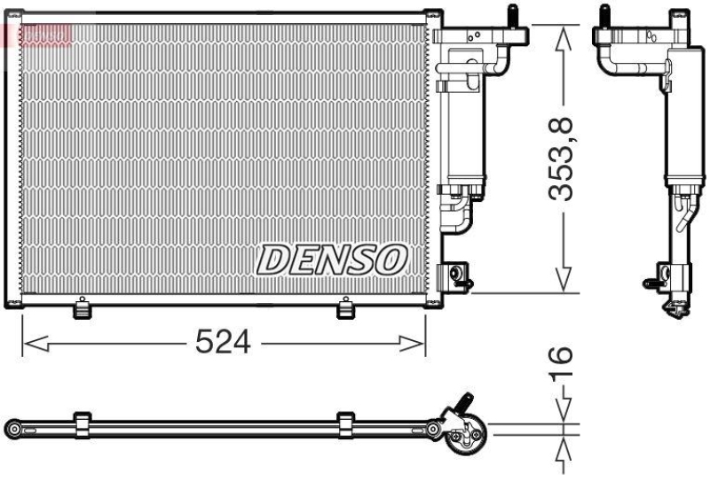 DENSO DCN10059 Kondensator A/C FORD FIESTA VI (CB1, CCN) 1.25 (08-17)