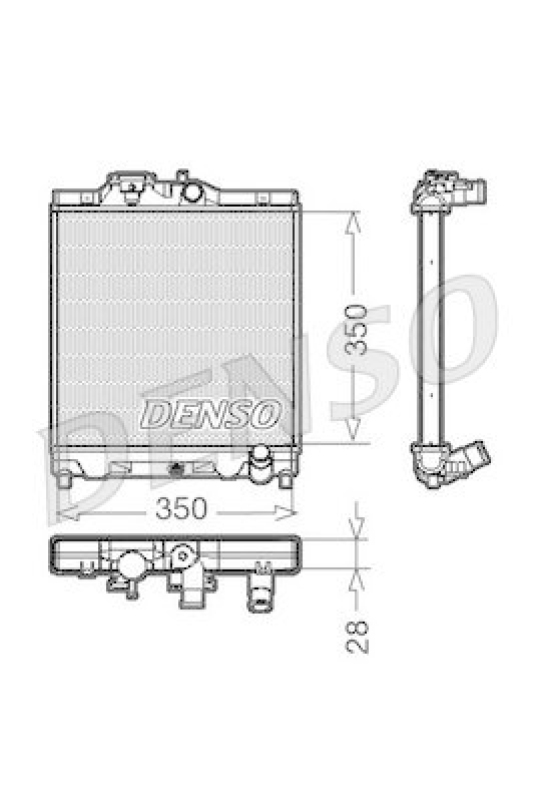 DENSO DRM40004 Kühler HONDA CIVIC VI Hatchback (EJ, EK) 1.4 i (EJ9) (1995 - 2001)