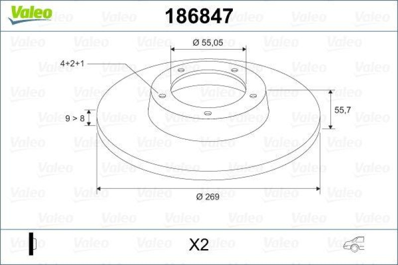 VALEO 186847 Bremsscheibe