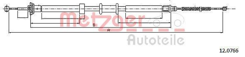 METZGER 12.0766 Seilzug, Feststellbremse für FIAT hinten rechts