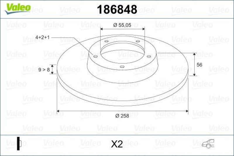 VALEO 186848 Bremsscheibe