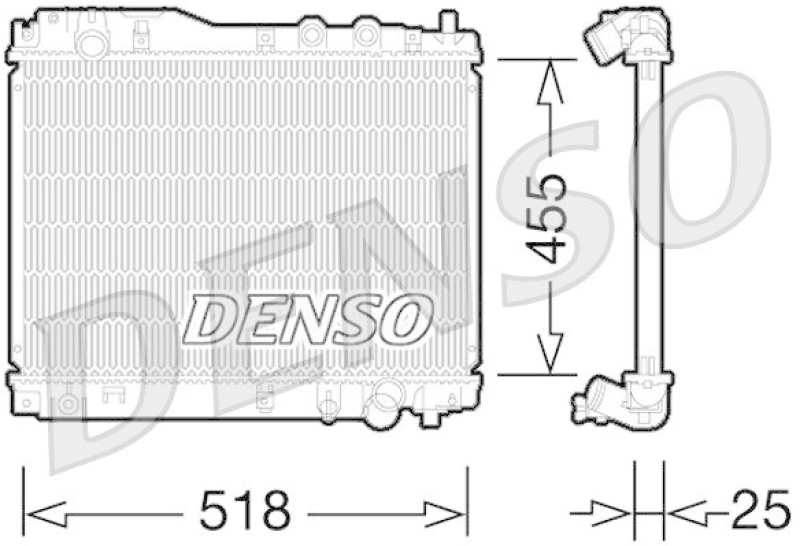 DENSO DRM40027 Kühler HONDA CIVIC VII Hatchback (EU, EP, EV) 1.7 CTDi (2002 - 2005)