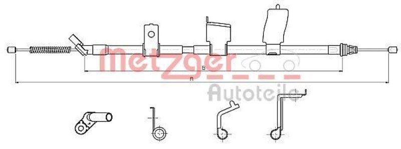 METZGER 17.0329 Seilzug, Feststellbremse für NISSAN hinten links