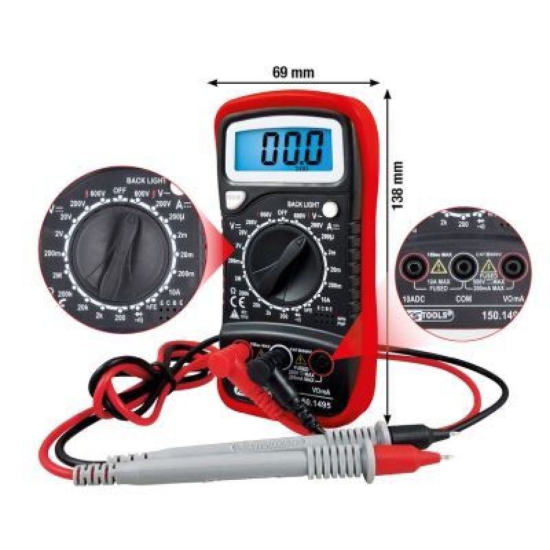 KS TOOLS 150.1495 Digital Multimeter inkl. Prüfspitzen