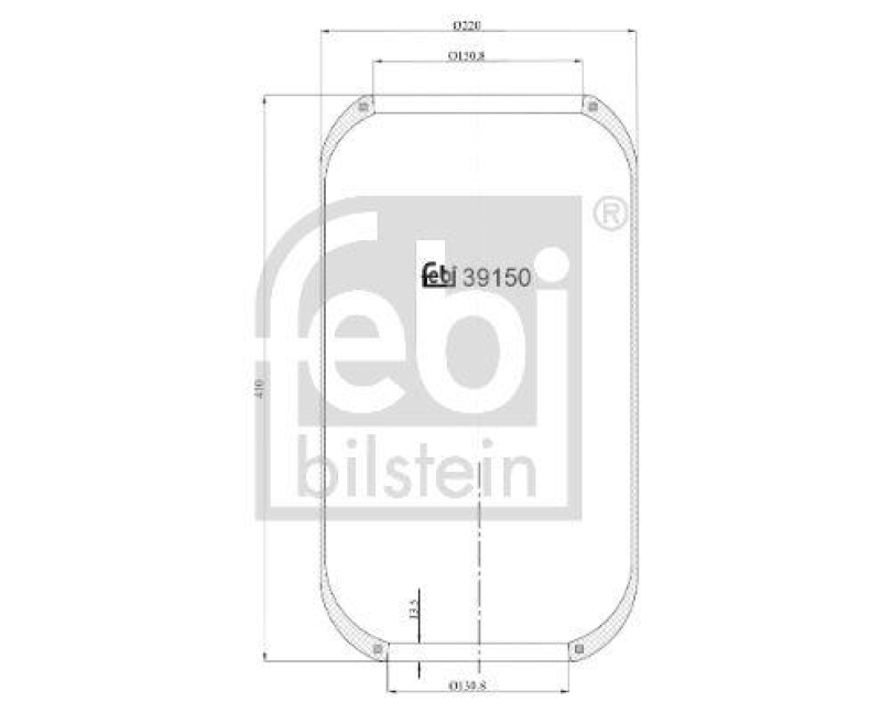 FEBI BILSTEIN 39150 Luftfederbalg ohne Kolben für Volvo