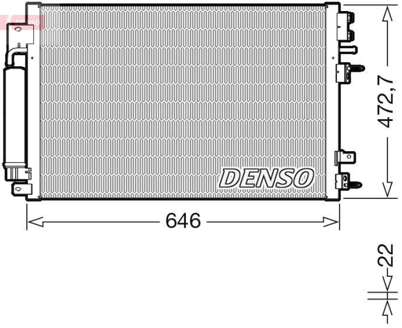 DENSO DCN13022 Kondensator A/C CHRYSLER 300C Touring (LX, LE) 6.1 SRT8 (05-10)