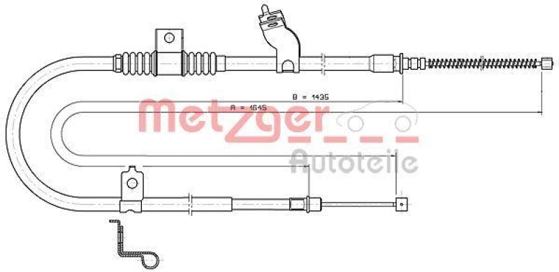 METZGER 17.2290 Seilzug, Feststellbremse für CITROEN/MITSUBISHI/PEUGEOT hinten links