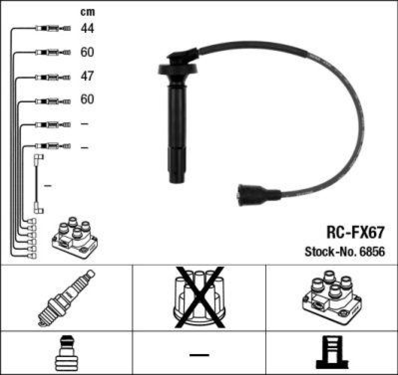 NGK 6856 Zündleitungssatz RC-FX67 |Zündkabel