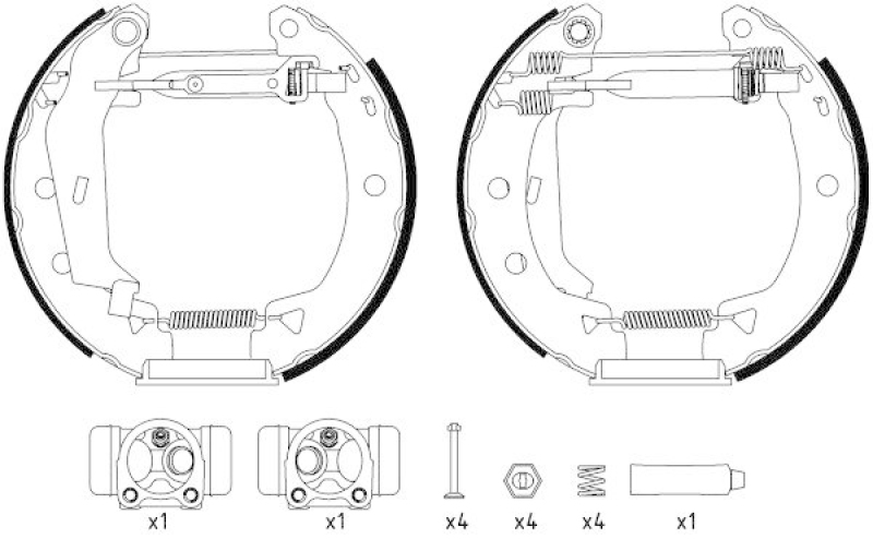 HELLA 8DB 355 003-821 Bremsbackensatz für RENAULT