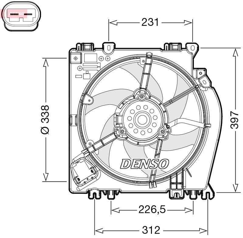 DENSO DER46002 Kühlerlüfter NISSAN NOTE (E11, NE11) 1.6 1.6 (00-12)