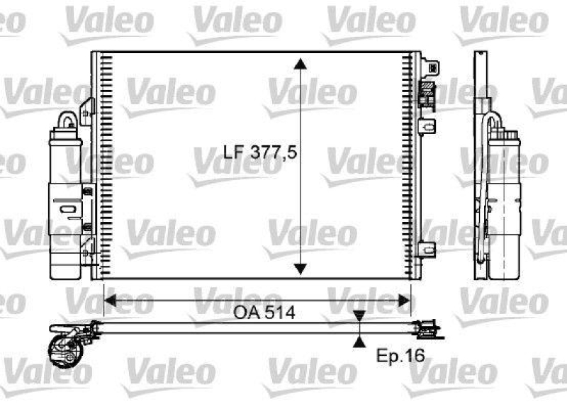 VALEO 814051 Kondensator DACIA Logan, MCV, Pick-Up,