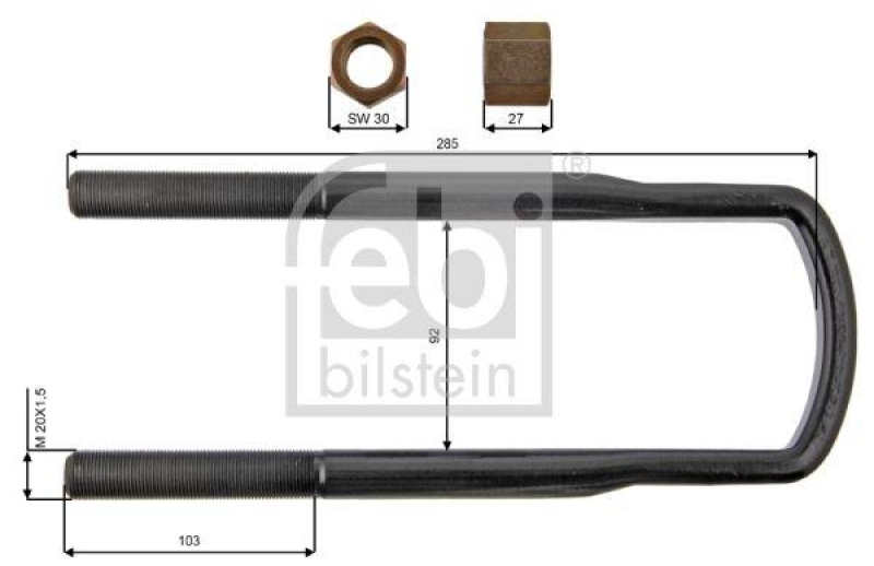 FEBI BILSTEIN 39172 Federbügel mit MutternUniversell verwendbar