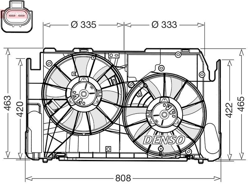 DENSO DER50002 Kühlerlüfter TOYOTA RAV 4 III (_A3_) 2.2 D 4WD (09-11)