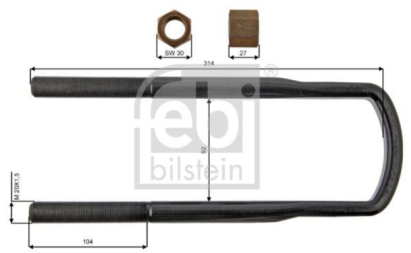 FEBI BILSTEIN 39173 Federbügel mit MutternUniversell verwendbar