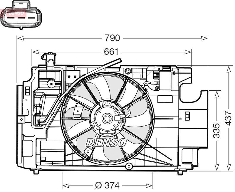 DENSO DER50004 Kühlerlüfter TOYOTA PRIUS C (P1) (11-)