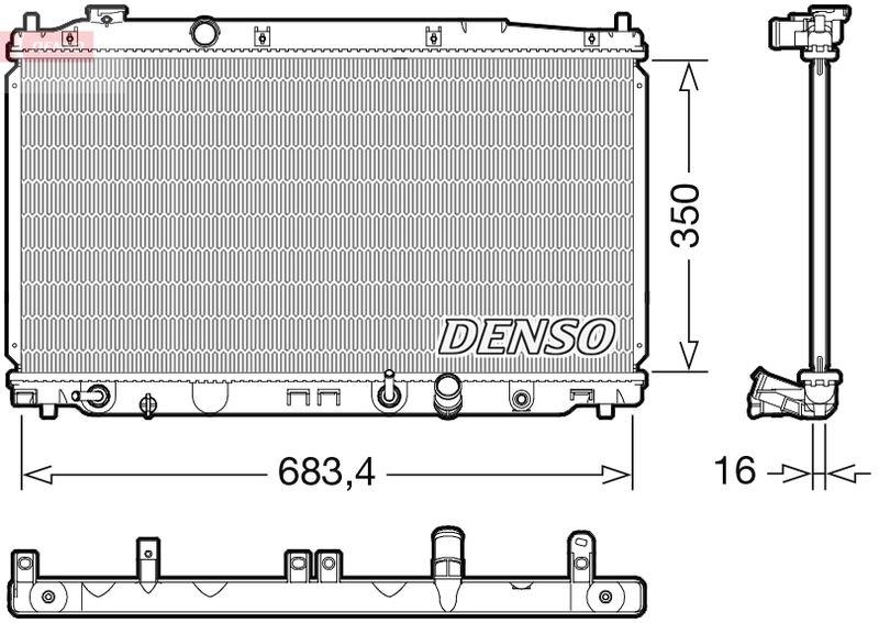 DENSO DRM40053 Kühler HONDA JAZZ III (GE_, GG_, GP_, ZA_) 1.3 HYBRID (11-)