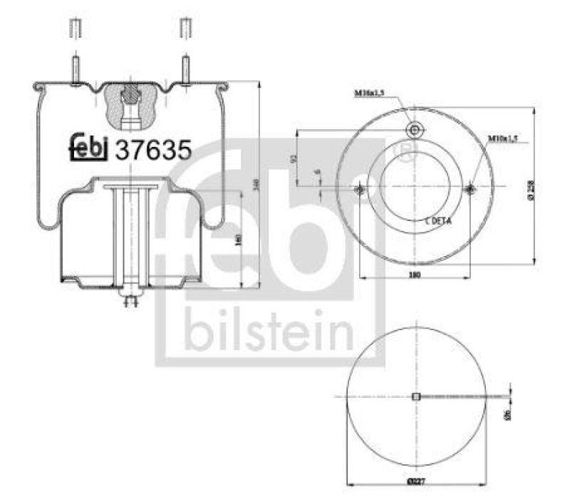 FEBI BILSTEIN 37635 Luftfederbalg mit Stahlkolben für Volvo