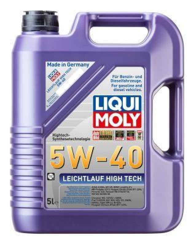 2x LIQUI MOLY 3864 Motoröl Leichtlauf High Tech 5W-40 TW Kanister 5 L